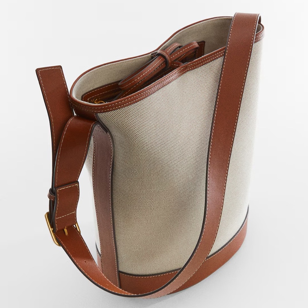 Mango Brown and Cream Women's Bag